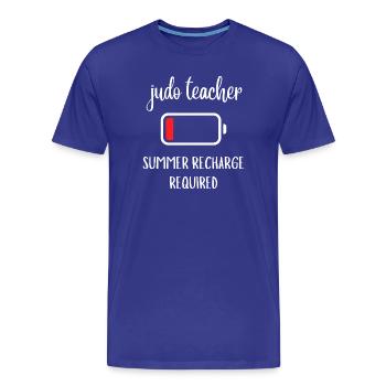 Judo Teacher Summer Recharge Required Gift - Men's Premium Organic T-Shirt - royal blue - Front - Damien (186cm)