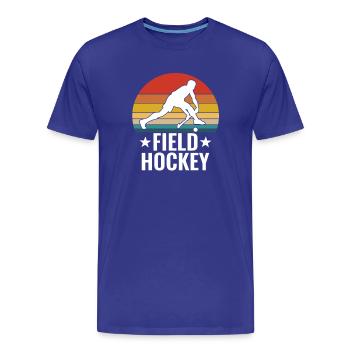 Feldhockey Herren Retro Vintage - Männer Premium Bio T-Shirt - Königsblau - Vorne - Damien (186cm)