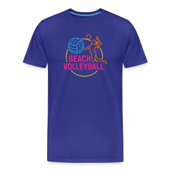 Beachvolleyball Frauen - Männer Premium Bio T-Shirt - Königsblau - Vorne - Damien (186cm)