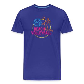 Beachvolleyball Maenner Logo - Männer Premium Bio T-Shirt - Königsblau - Vorne - Damien (186cm)