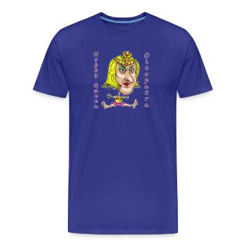Hobby Queen Cleopatra – Dessin animé ironique et drôle - T-shirt bio Premium Homme - bleu roi - Devant - Damien (186cm)