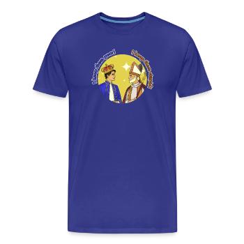 Roi et Évêque : Richesse vs Pauvreté - T-shirt bio Premium Homme - bleu roi - Devant - Damien (186cm)