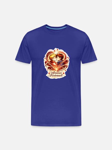 Fusional Love: Duo Entwined - Men's Premium Organic T-Shirt - royal blue
