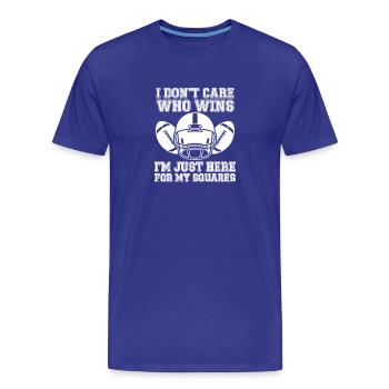 Humour du jour du match de football américain Squares - T-shirt bio Premium Homme - bleu roi - Devant - Damien (186cm)