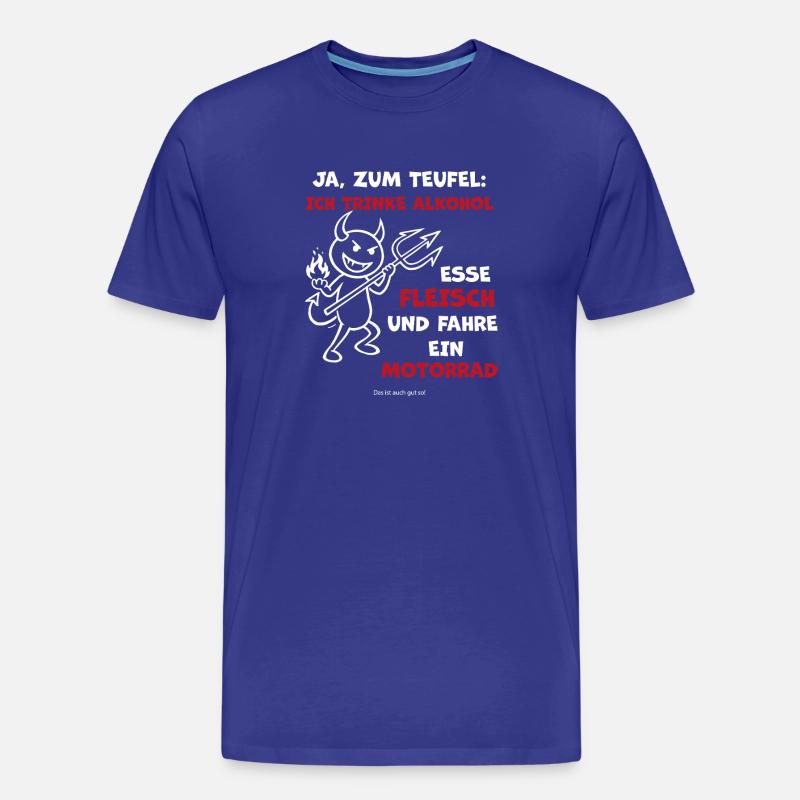 Devilish Drinker Motorcycle - Men's Premium Organic T-Shirt - royal blue