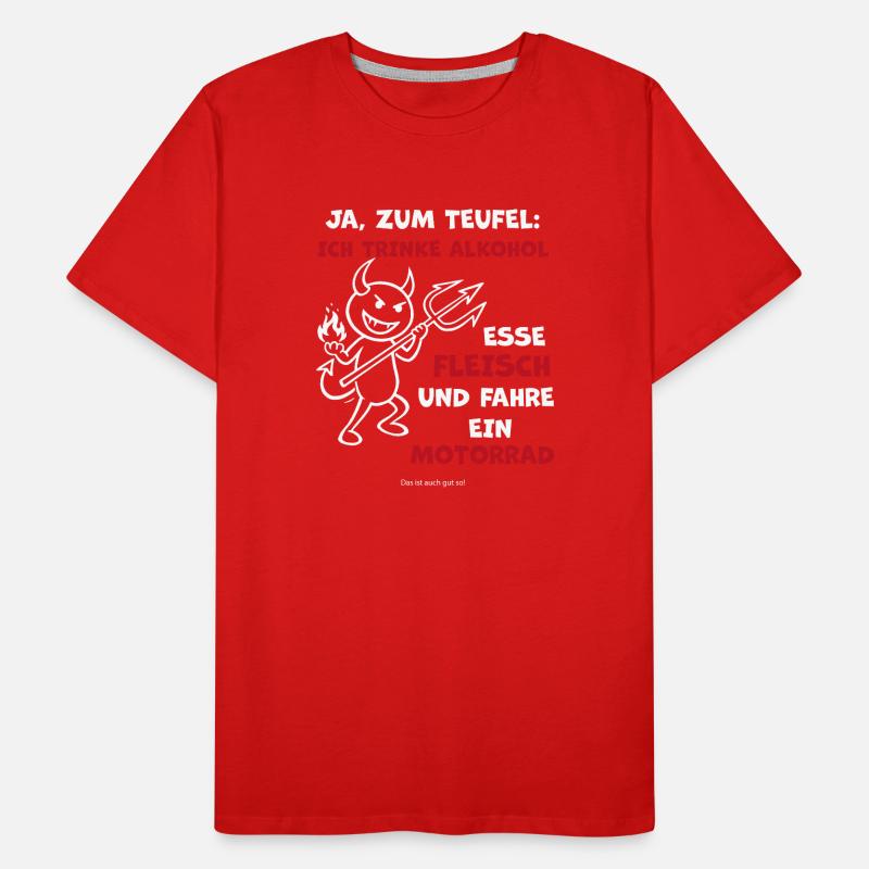 Devilish Drinker Motorcycle Men's Premium Organic T-Shirt