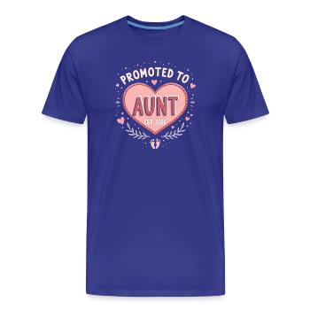 Aunt 2026 Aunt 2026 Promoted to Aunt 2026 - Men's Premium Organic T-Shirt - royal blue - Front - Damien (186cm)