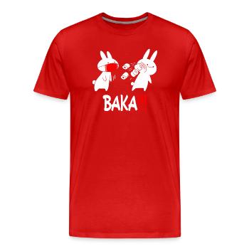Baka Rabbit Slap Anime Funny Japanese Otaku - Men's Premium Organic T-Shirt - red - Front - Damien (186cm)