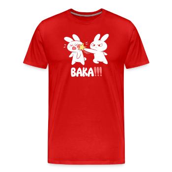 Baka Rabbit Slap Anime Funny Japanese Otaku - Men's Premium Organic T-Shirt - red - Front - Damien (186cm)