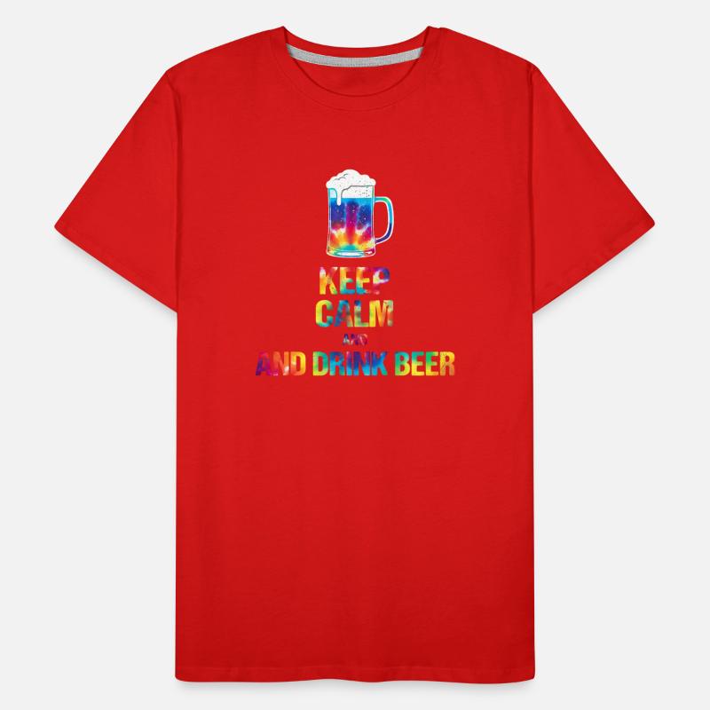 Keep Calm and drink beer Tie-Dye Men's Premium Organic T-Shirt