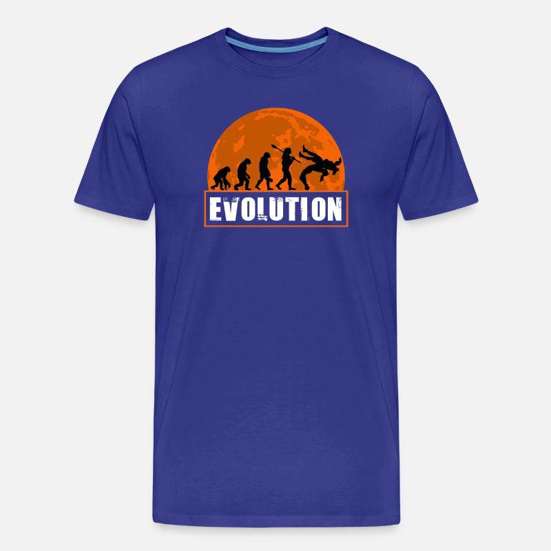 Évolution de la lutte : Sports de combat drôles de lutte - T-shirt bio Premium Homme - bleu roi