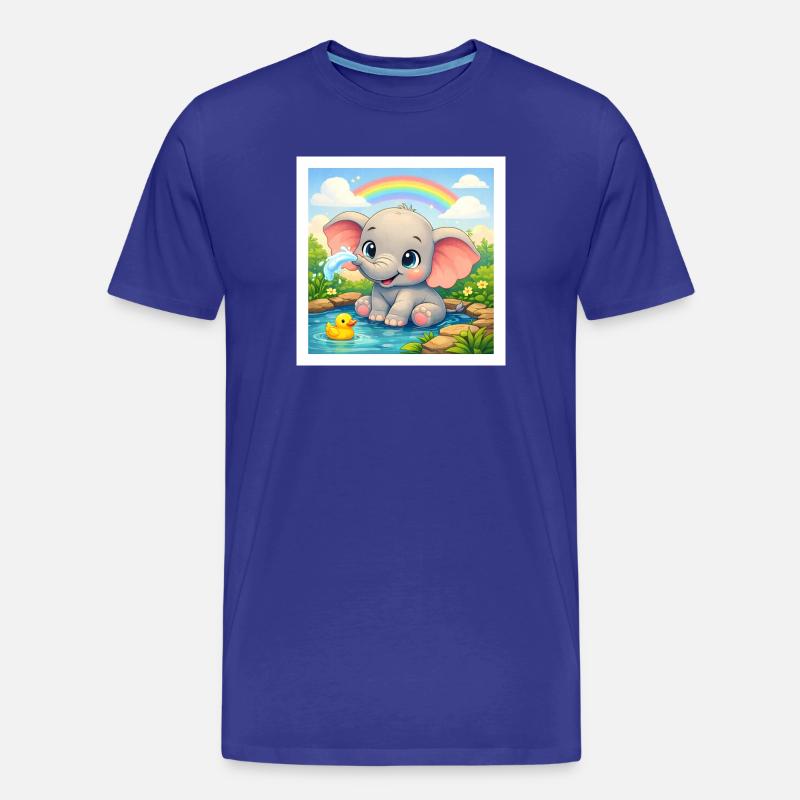Elli l’Éléphant - T-shirt bio Premium Homme - bleu roi