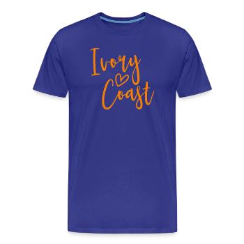Cœur d’Ivoire Les Femmes Aiment la Côte d’Ivoire - T-shirt bio Premium Homme - bleu roi - Devant - Damien (186cm)