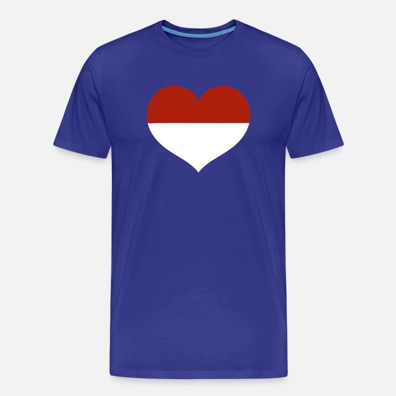 Flaggenherz von Monaco - Männer Premium Bio T-Shirt - Königsblau