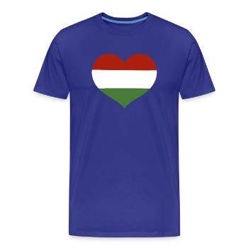 Hungarian Flag Heart - Men's Premium Organic T-Shirt - royal blue - Front - Damien (186cm)