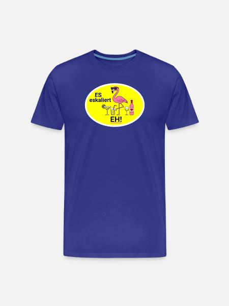 Flamingo Escalates Humor - Men's Premium Organic T-Shirt - royal blue