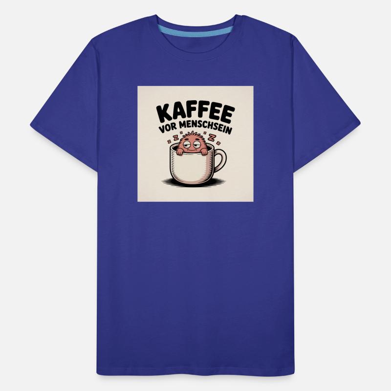 Dessin animé Coffee Before Being Human T-shirt bio Premium Homme
