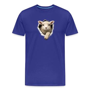 L’agneau du trou - T-shirt bio Premium Homme - bleu roi - Devant - Damien (186cm)