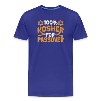 100 % casher pour la fierté juive drôle de Pessa’h - T-shirt bio Premium Homme - bleu roi - Devant - Damien (186cm)