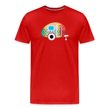 Caravan Caravan Fabric Textile Camping Camper Fan - Men's Premium Organic T-Shirt - red - Front - Damien (186cm)