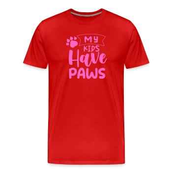 my_kids_have_paws - T-shirt bio Premium Homme - rouge - Devant - Damien (186cm)