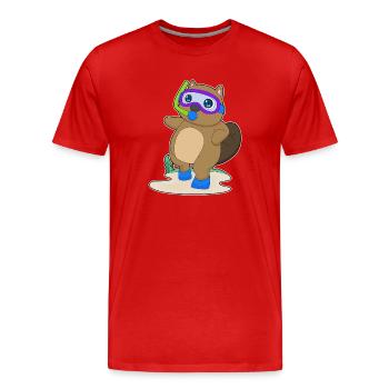 Biber Taucher Schnorchel Tauchen - Männer Premium Bio T-Shirt - Rot - Vorne - Damien (186cm)