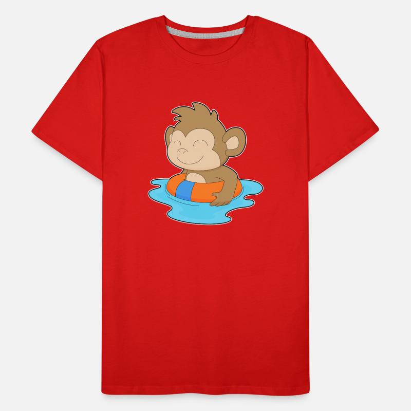 Été de la nage dans le ring de nage des singes T-shirt bio Premium Homme