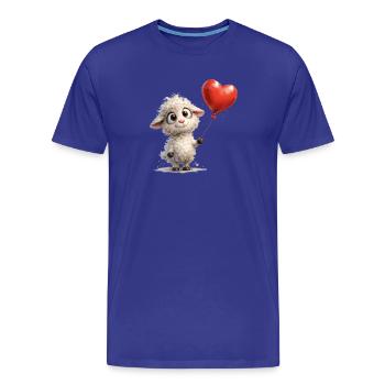 Lamm mit Herzballon - Männer Premium Bio T-Shirt - Königsblau - Vorne - Damien (186cm)