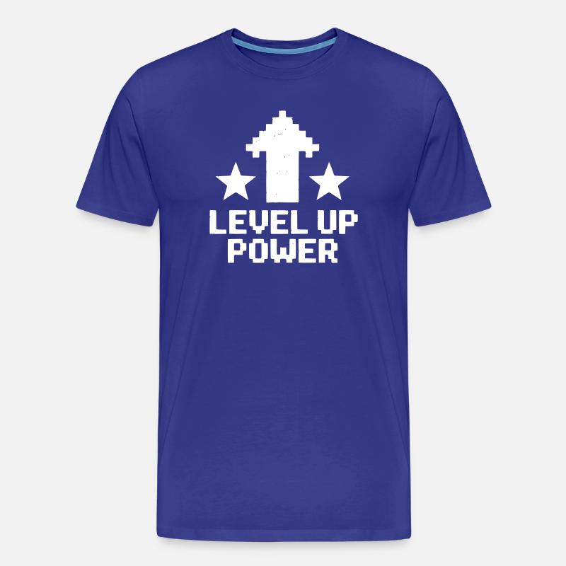  Level Up Power Pixel Art - Männer Premium Bio T-Shirt - Königsblau