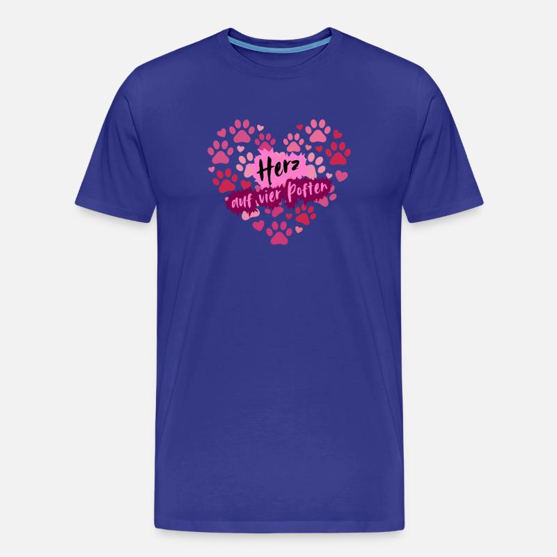 Herz auf vier Pfoten - Männer Premium Bio T-Shirt - Königsblau