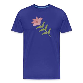 Fleur de lys rose sur tige verte - T-shirt bio Premium Homme - bleu roi - Devant - Damien (186cm)
