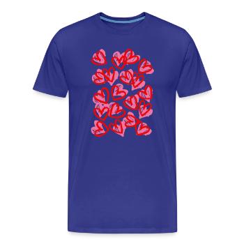 Conception du Grand Cœur du Gribouillis - T-shirt bio Premium Homme - bleu roi - Devant - Damien (186cm)