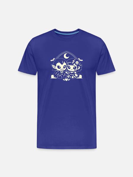 Nocturnal adorable vampire duo - Men's Premium Organic T-Shirt - royal blue