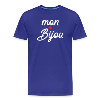 Mon Bijou Coeur Script - T-shirt bio Premium Homme - bleu roi - Devant - Damien (186cm)