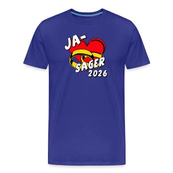 Bachelor Party, Bachelor Party Groom - Yes Sager 2026 - Men's Premium Organic T-Shirt - royal blue - Front - Damien (186cm)