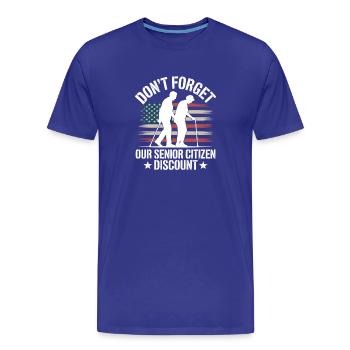 N’oubliez pas nos aînés - T-shirt bio Premium Homme - bleu roi - Devant - Damien (186cm)