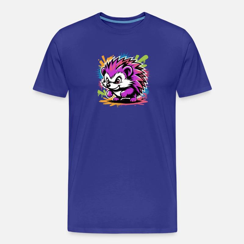 Neon Fraffiti Igel Farbexplosion - Männer Premium Bio T-Shirt - Königsblau