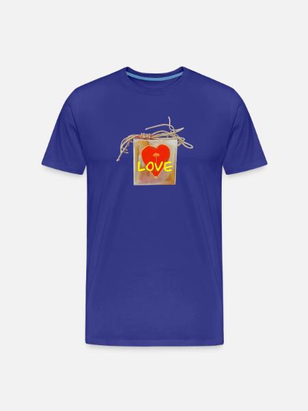 Heart Love Valentine's Day - Men's Premium Organic T-Shirt - royal blue