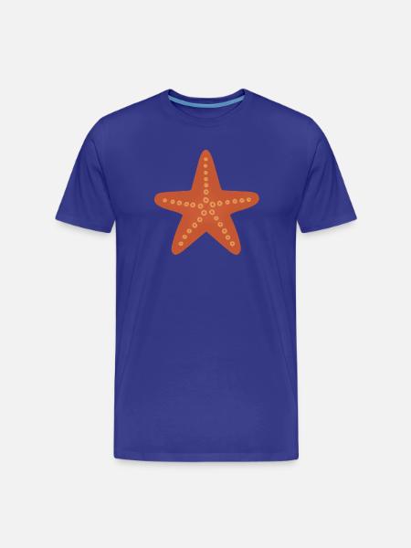 Gepunkteter Korallen-Seestern-Grafik - Männer Premium Bio T-Shirt - Königsblau