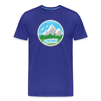 Mount Aoraki - Men's Premium Organic T-Shirt - royal blue - Front - Damien (186cm)