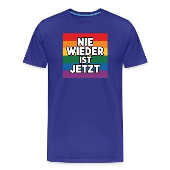 Nie wieder ist Jetzt! - Cool Pride Logo - Men's Premium Organic T-Shirt - royal blue - Front - Damien (186cm)