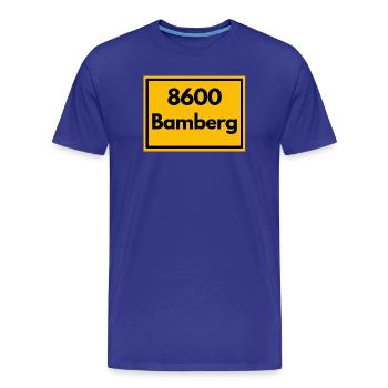 OLD POSTCODE POSTCODE RETRO 8600 BAMBERG FRANKEN - Men's Premium Organic T-Shirt - royal blue - Front - Damien (186cm)