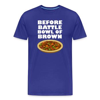 Vor dem Battle Bowl of Brown - Männer Premium Bio T-Shirt - Königsblau - Vorne - Damien (186cm)