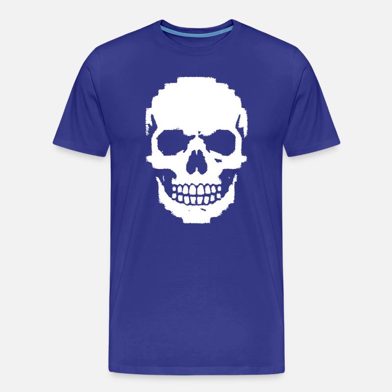 Totenkopf Schädel Pixel Art - Männer Premium Bio T-Shirt - Königsblau