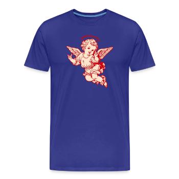 Rock Cherub – Engel mit Metal-Handzeichen - Männer Premium Bio T-Shirt - Königsblau - Vorne - Damien (186cm)