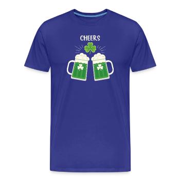 Pintes et Trèfles en Fête - T-shirt bio Premium Homme - bleu roi - Devant - Damien (186cm)