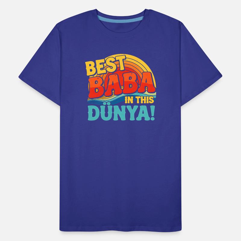 Meilleur Baba dans ce coucher de soleil rétro Dunya T-shirt bio Premium Homme