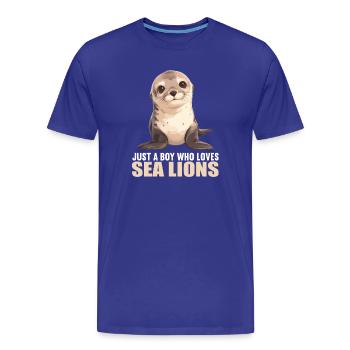 Lions de mer Lion de mer - T-shirt bio Premium Homme - bleu roi - Devant - Damien (186cm)