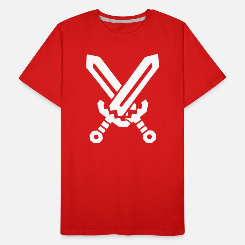 Pixel Schwerter 8-Bit RPG Männer Premium Bio T-Shirt
