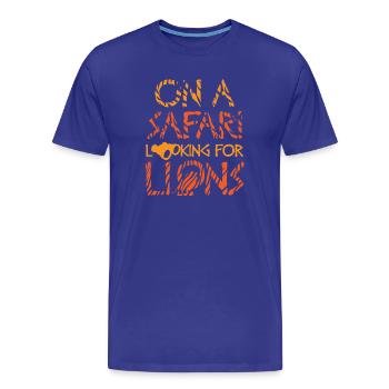 Safari Afrika serengeti wildlife savanne löwe - Männer Premium Bio T-Shirt - Königsblau - Vorne - Damien (186cm)